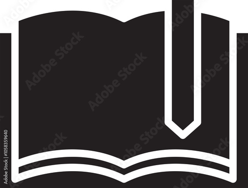 Book Glyph Icon Illustration