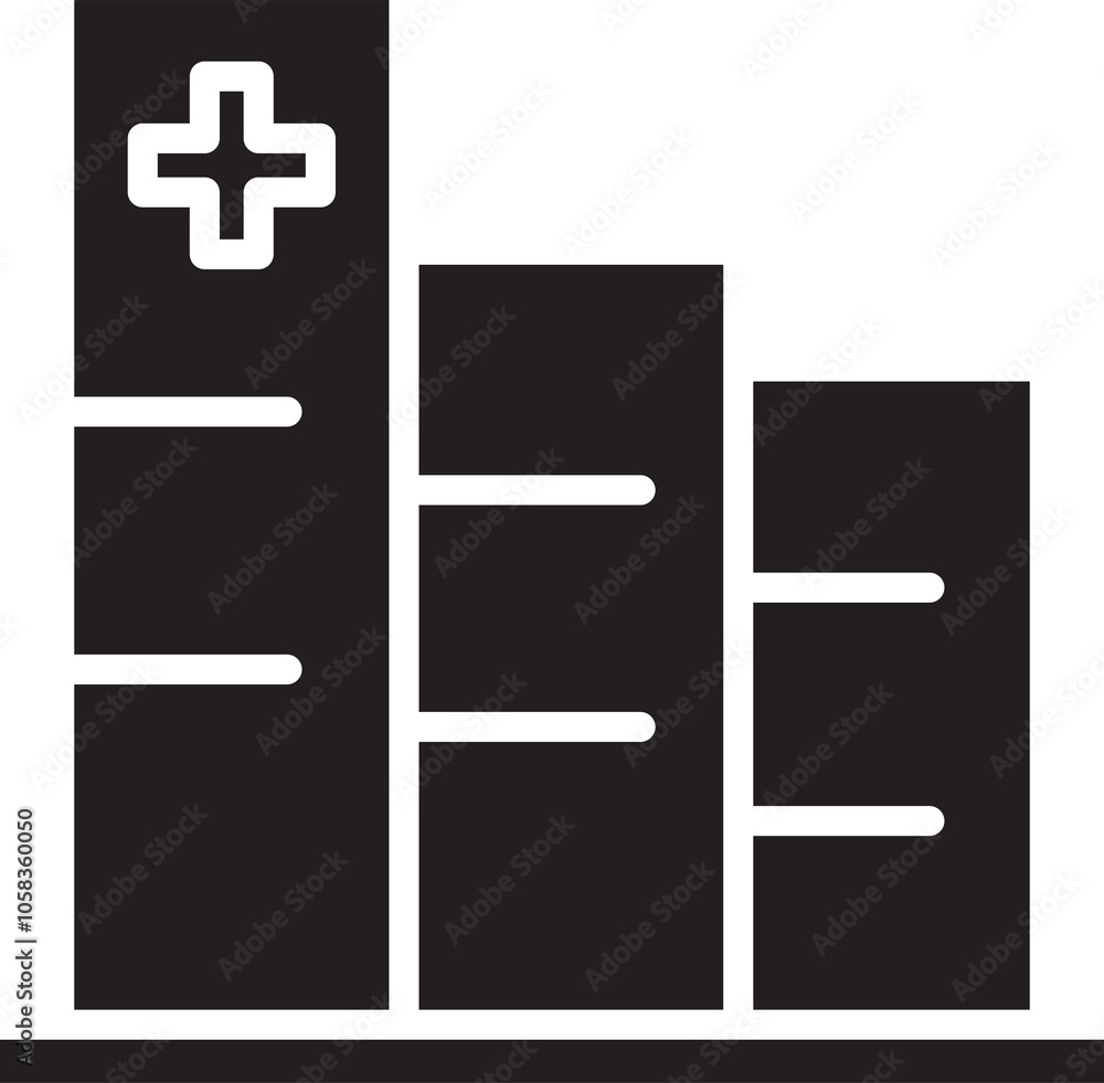 Fototapeta premium Hospital Building Glyph Icon