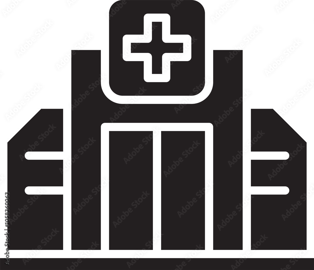 Fototapeta premium Hospital Building Glyph Icon