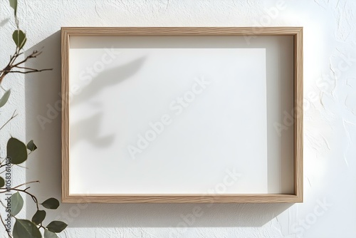 wooden frame mockup blank picture frame mockup white wall landscape artwork template