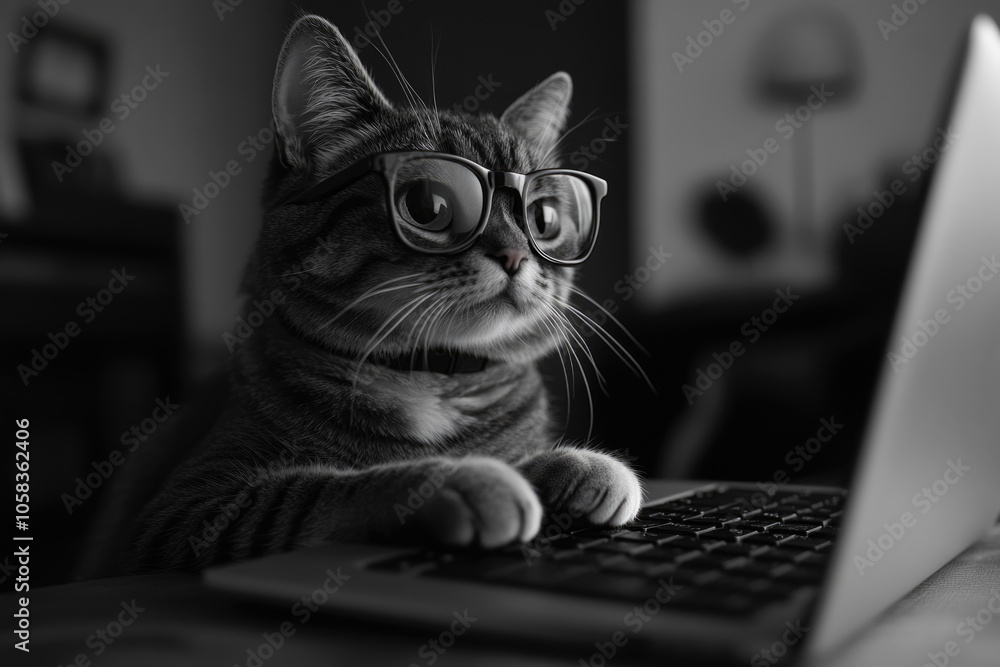 Cat with glasses