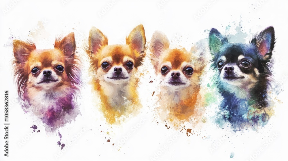 Diverse dogs on white Diverse dogs on white