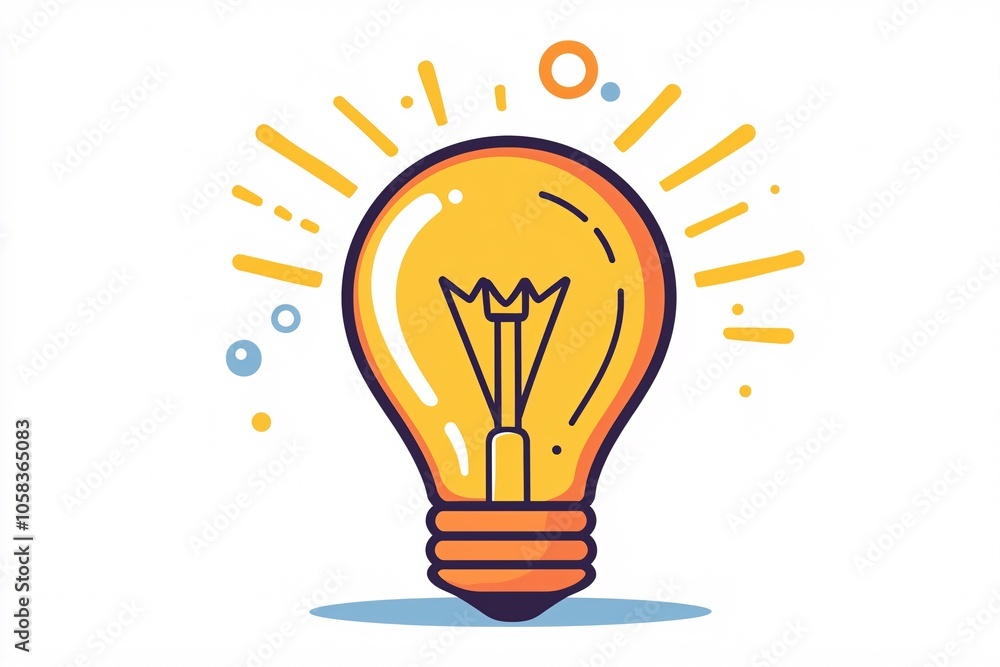 illustration of a classic light bulb design on a white background, perfect for symbols of energy and innovation. illustration of a classic light bulb design on a white background, perfect for symbols of energy and innovation.