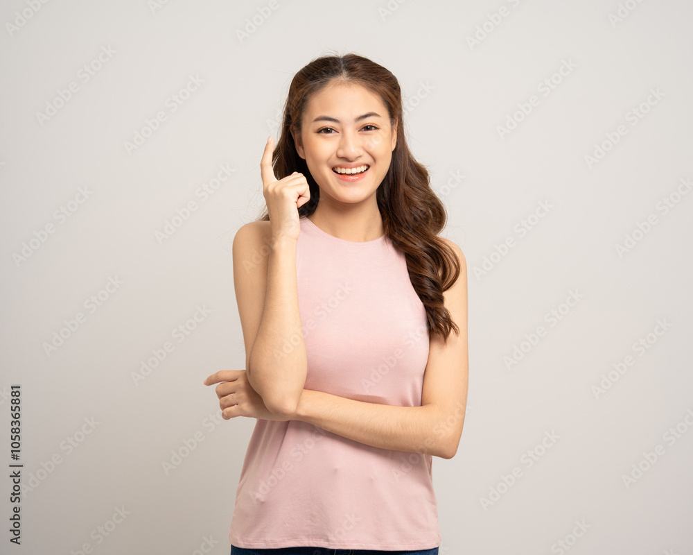 Beautiful young asian woman age around 25 thinking pose. Charming female lady standing pose on isolated white background. Asian woman people looking camera confident with backdrop. Beautiful young asian woman age around 25 thinking pose. Charming female lady standing pose on isolated white background. Asian woman people looking camera confident with backdrop.