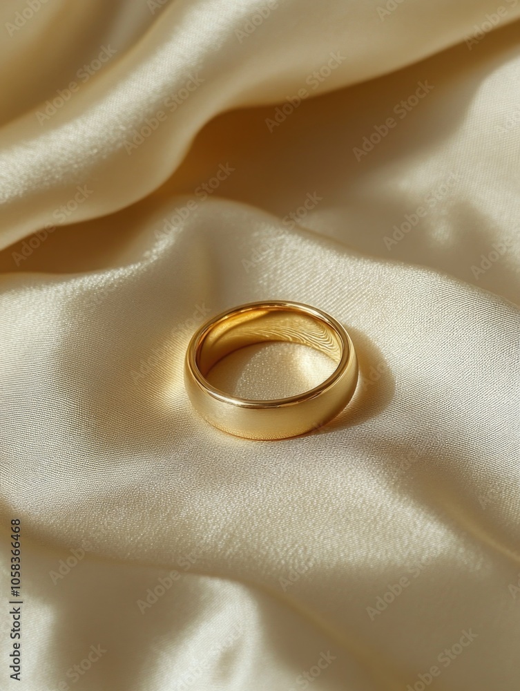 Wedding Ring on White Cloth Wedding Ring on White Cloth