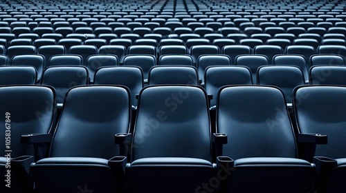 Empty cinema seats in a row, dark atmosphere, focus on seating arrangement.