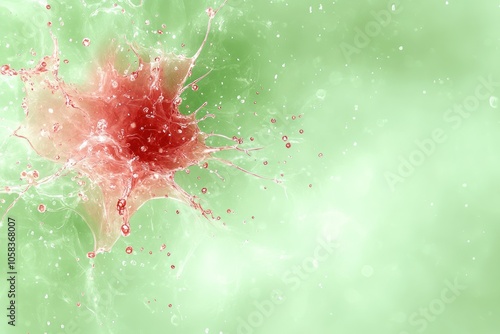 abstract colorful green red complementary color art painting illustration texture watercolor swirl waves liquid splashes