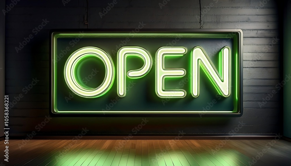 Artistic neon sign with modern design illuminated in a contemporary setting at night. Generative AI Artistic neon sign with modern design illuminated in a contemporary setting at night. Generative AI