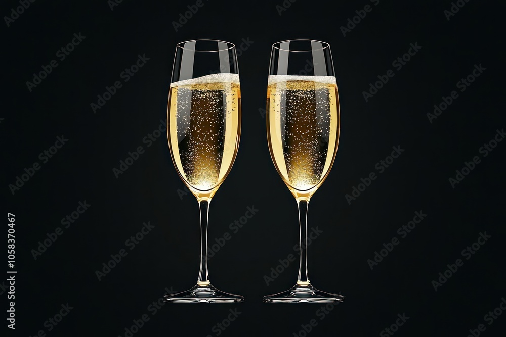 New Year's Eve Cheers: Sparkling Wine and Celebration on Dark Background New Year's Eve Cheers: Sparkling Wine and Celebration on Dark Background