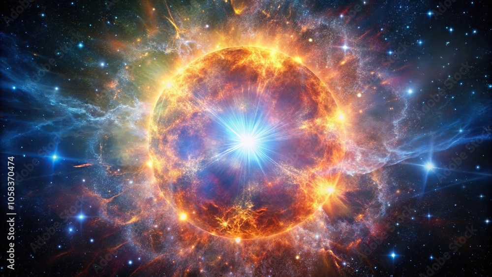 A massive star exploding in a supernova explosion, cosmic disaster, cosmic event, starburst, fiery blast A massive star exploding in a supernova explosion, cosmic disaster, cosmic event, starburst, fiery blast
