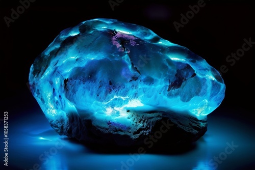 bioluminescent rock create a rock image that appears to be glowi photo