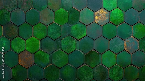 Wallpaper Mural Green Vintage Hexagonal Tile Texture Banner Torontodigital.ca