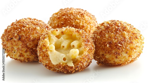 Crispy Mac and Cheese Bites  Cheesy Appetizer  Deep Fried Food  Closeup