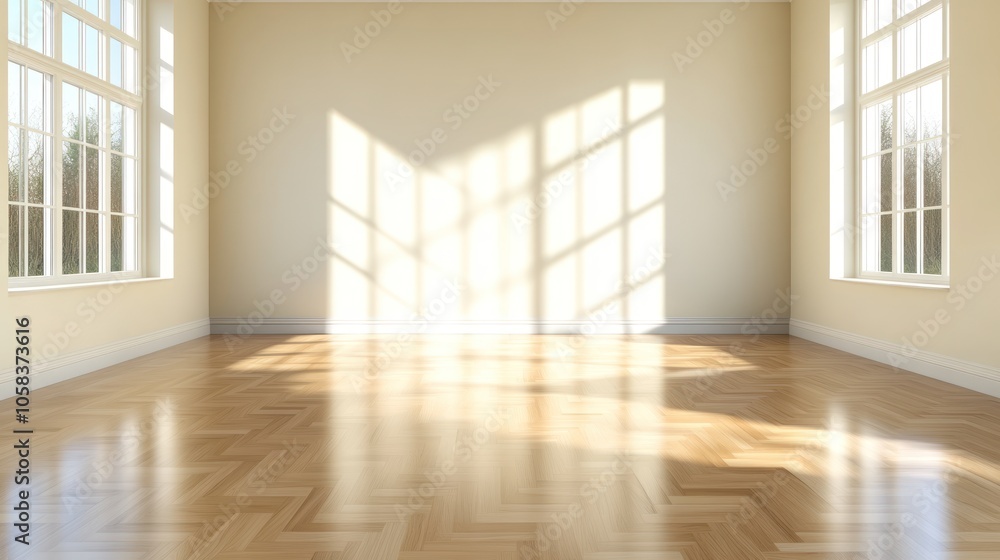 Minimalistic Empty Room Interior - 3D Render Background Minimalistic Empty Room Interior - 3D Render Background