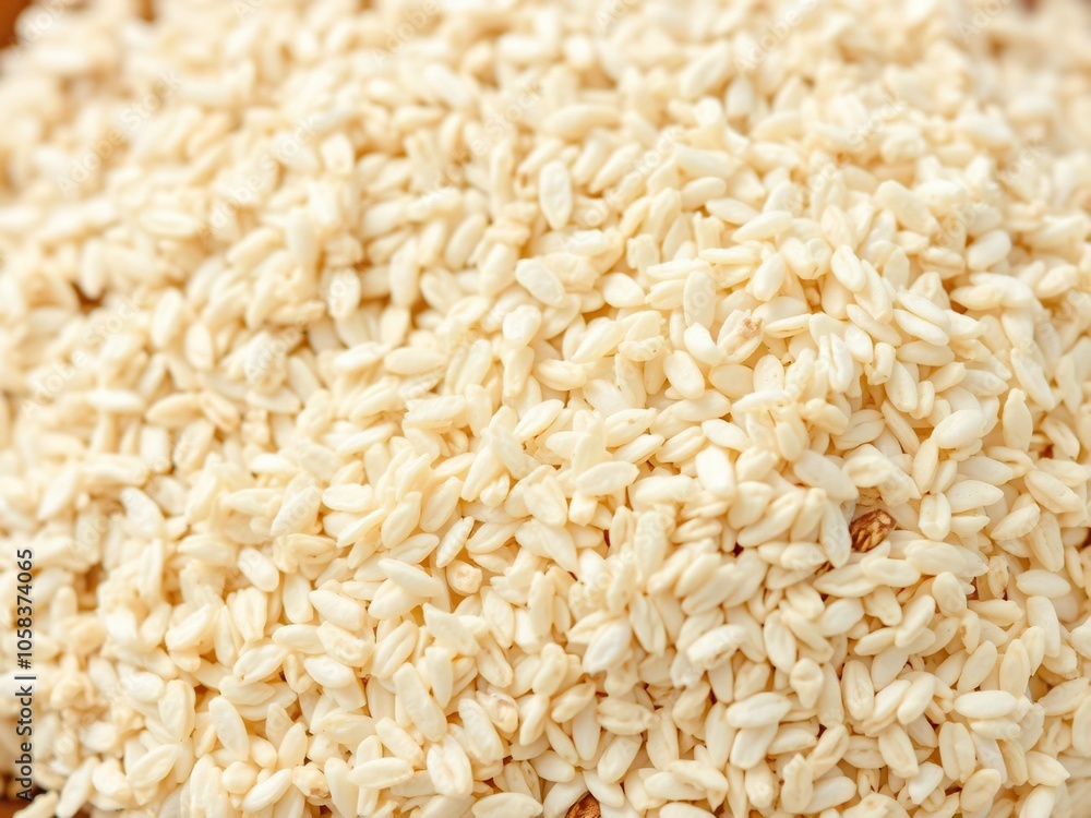 Closeup shot of a handful of psyllium husk scattered on a white background, health, digestion, psyllium husk Closeup shot of a handful of psyllium husk scattered on a white background, health, digestion, psyllium husk