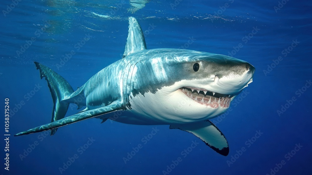 Fototapeta premium Great White Shark Underwater