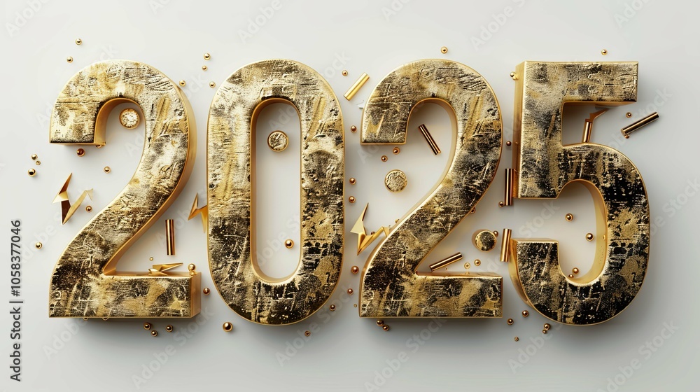 Shiny Golden Metallic Typography for the Year 2025, Isolated on a White Transparent Background to Enhance Visual Impact Shiny Golden Metallic Typography for the Year 2025, Isolated on a White Transparent Background to Enhance Visual Impact