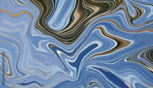 Serene Blue Marble: Abstract Swirls of Calm