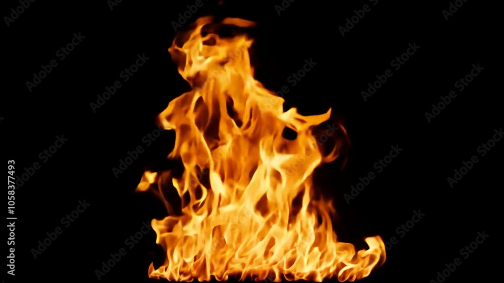 Animation Fire Realistic HD Full alpha three-dimensional background ...