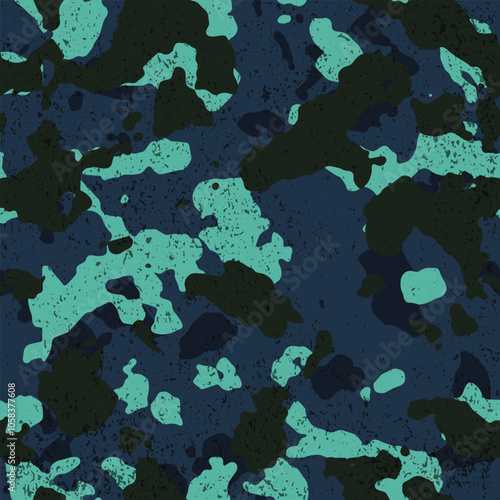 Seamless urban blue camouflage pattern vector
