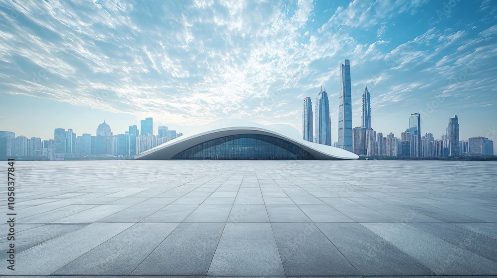 Fototapeta premium Opera House and Modern Architecture with City Skyline, Financial District, Urban Landscape, and Commercial Setting