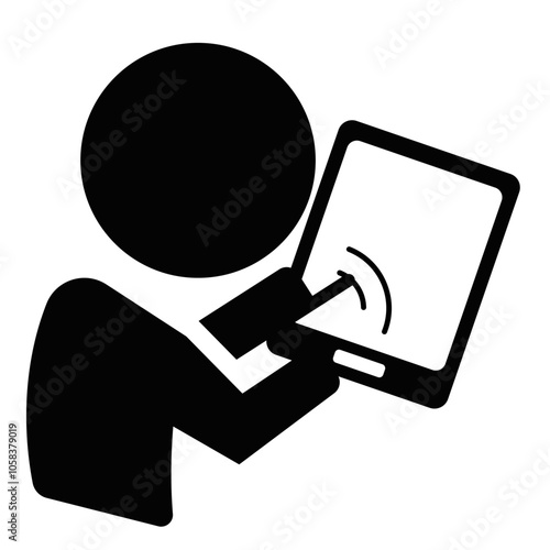 ピクトグラム「タブレットを操作する人」