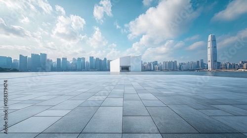 Opera House and Modern Architecture with City Skyline, Financial District, Urban Landscape, and Commercial Setting photo