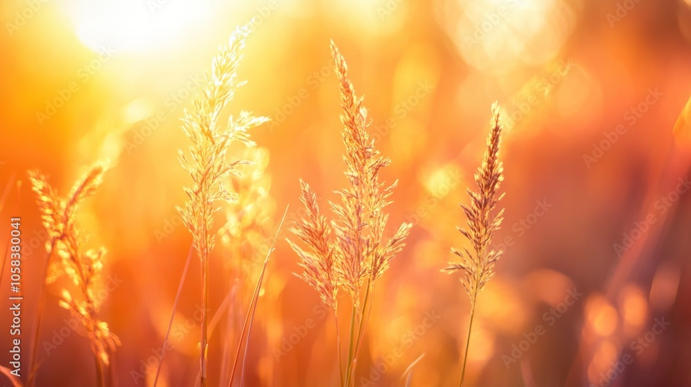 Close-up of wild grass at sunset, abstract summer nature background. Close-up of wild grass at sunset, abstract summer nature background.