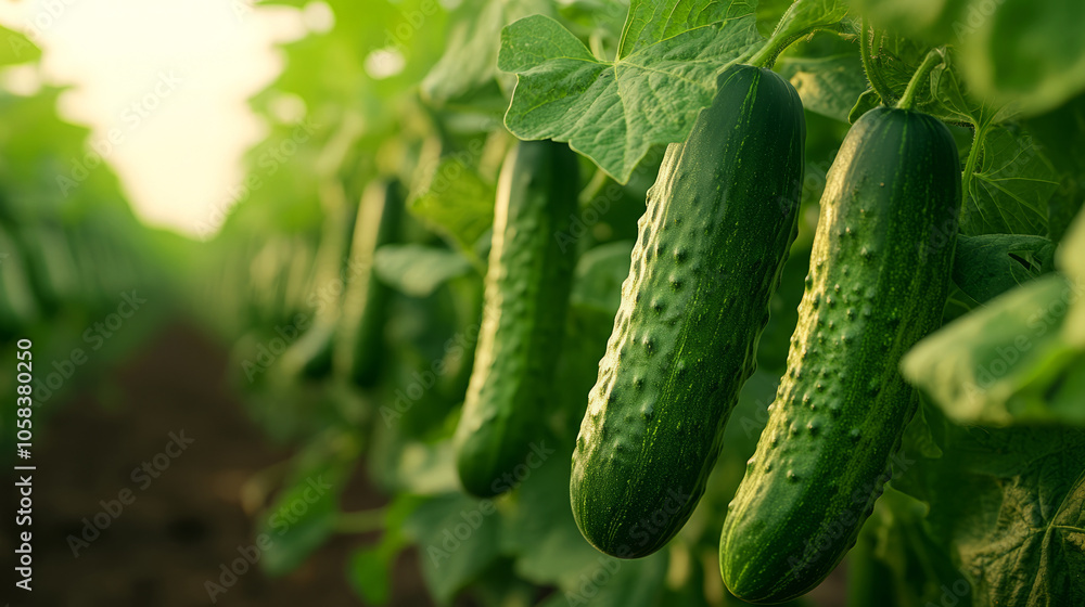 Serene Low Light Photography of Cucumbers in a Field Serene Low Light Photography of Cucumbers in a Field