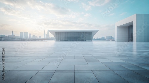 Opera House and Modern Architecture with City Skyline, Financial District, Urban Landscape, and Commercial Setting