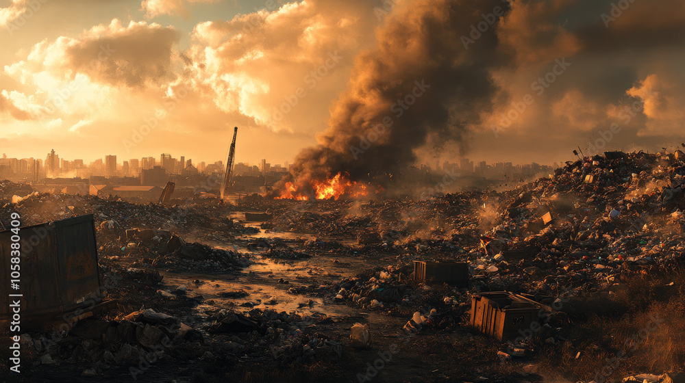 custom made wallpaper toronto digitalDramatic Landfill Fire at Sunset