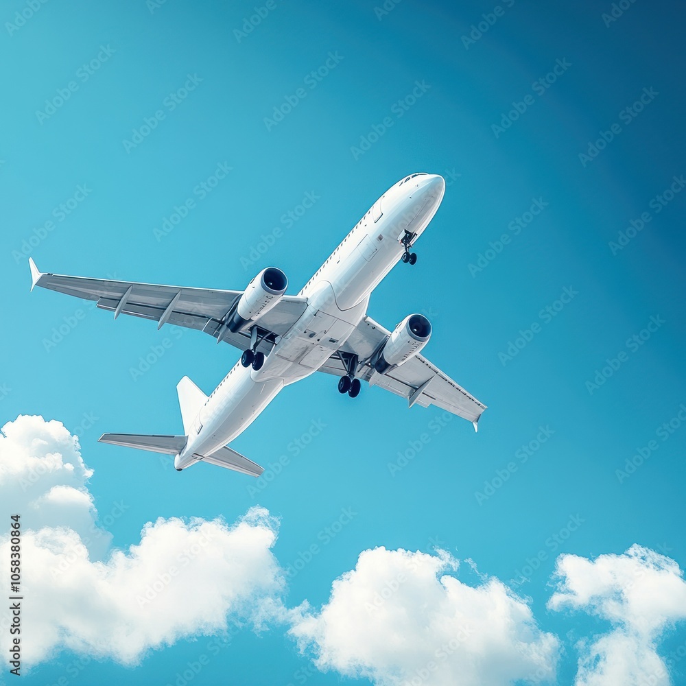 Obraz premium Airplane Soaring Through The Sky