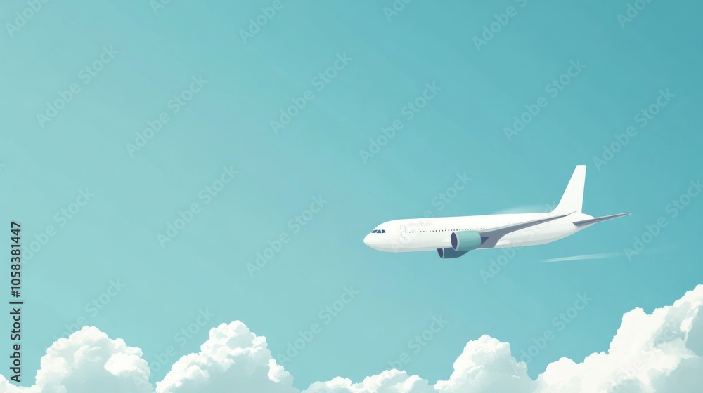 Airplane Soaring Through the Clouds Airplane Soaring Through the Clouds