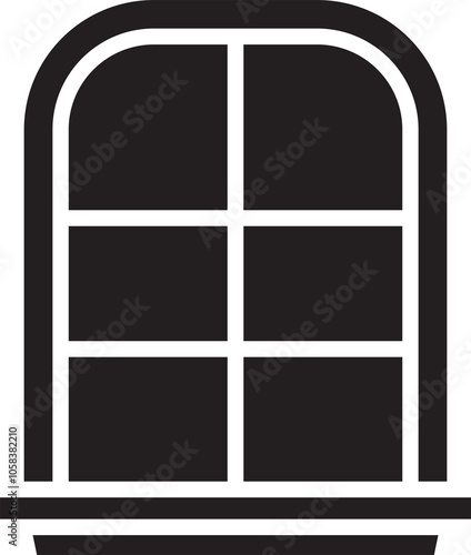 Window Glyph Icon Illustration