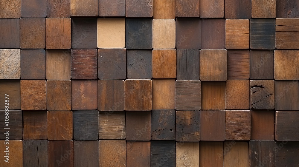 Textured Wood Blocks in Chaotic Arrangement Textured Wood Blocks in Chaotic Arrangement