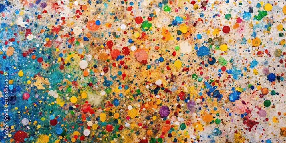 A surface covered in a mosaic of paint splatters in various sizes, artistic, creative, colorful, mosaic A surface covered in a mosaic of paint splatters in various sizes, artistic, creative, colorful, mosaic