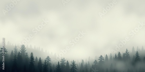 Obraz na płótnie A stunning wallpaper design featuring a dreamy foggy forest scene with a soft and ethereal aesthetic, mystical, nature w salonie