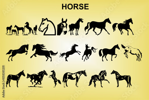 Horse silhouette vector