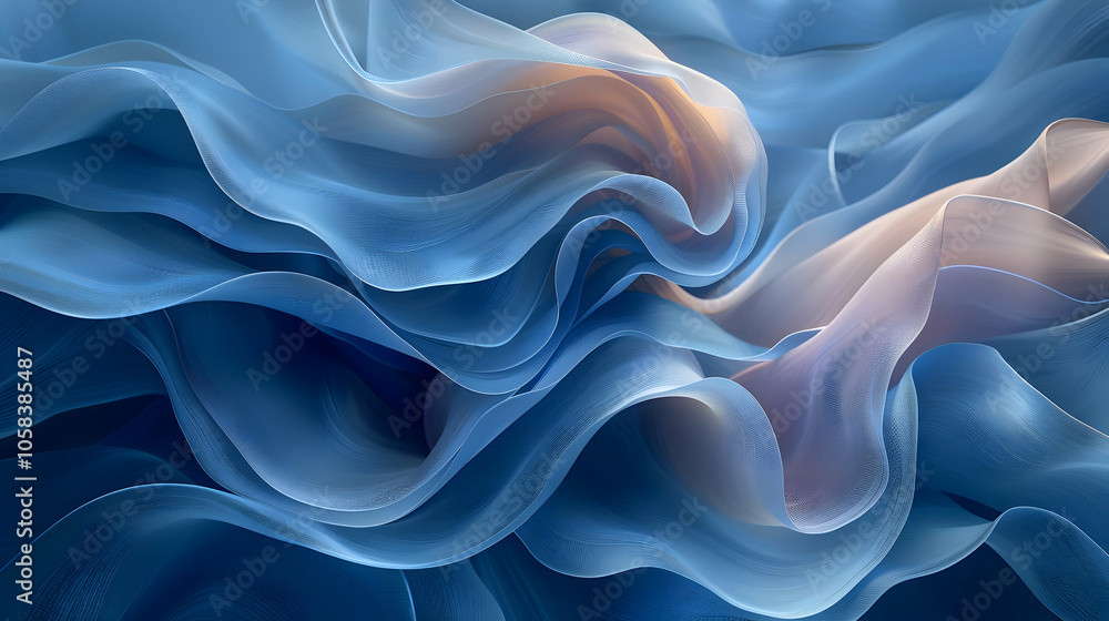 Obraz premium Abstract Blue and White Wave Background