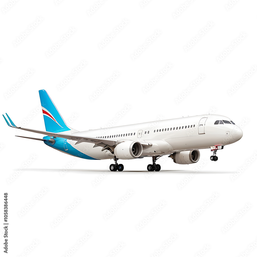 Obraz premium photo of a commercial passenger airplane, realistic,detailed,highly detailed,ultra detailed,high resolution,studio lighting,digital art,octane render,blender,unreal engine,cinematic,scale model