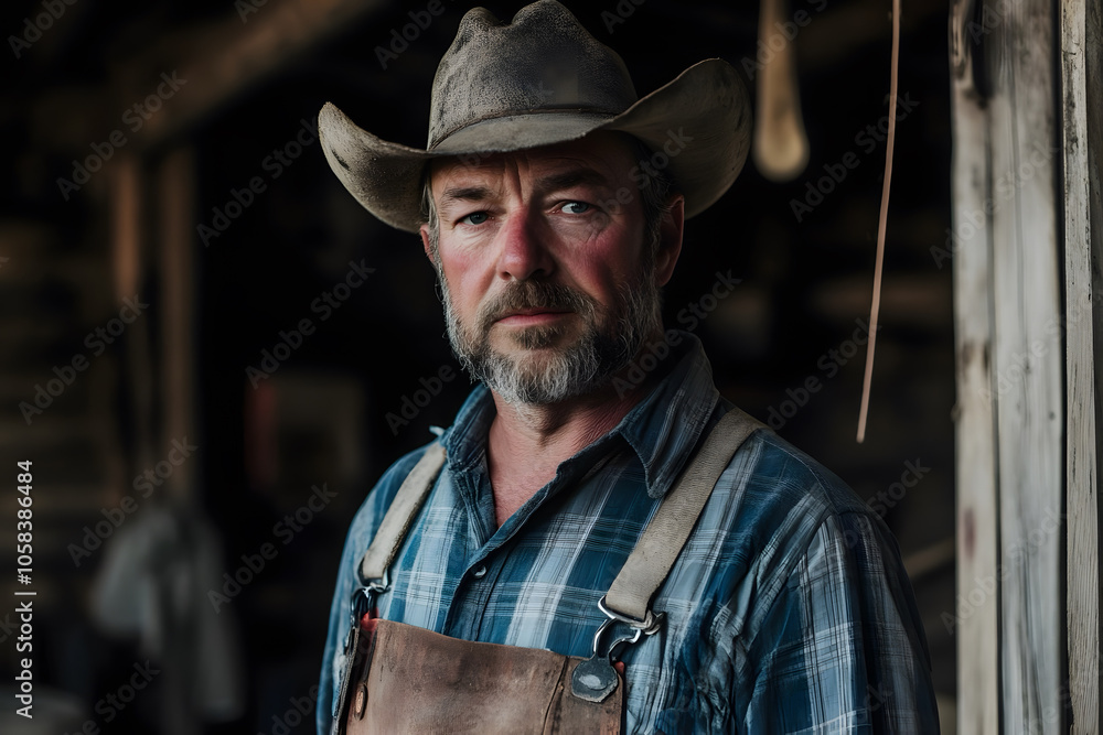 A half portrait of a modern agricultural farmer A half portrait of a modern agricultural farmer