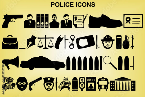 Police icon set