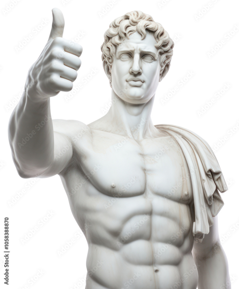PNG Classical statue giving thumbs up PNG Classical statue giving thumbs up