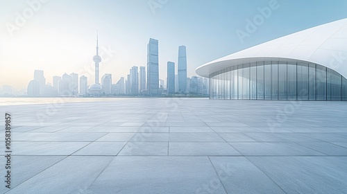 Opera House and Modern Architecture with City Skyline, Financial District, Urban Landscape, and Commercial Setting