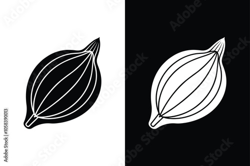 Cardamom Holiday Spice Icon. Simple Black and White Silhouette Vector