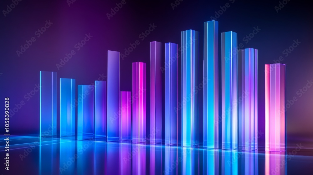 Abstract Colorful Bar Graph with Gradient Lighting Abstract Colorful Bar Graph with Gradient Lighting