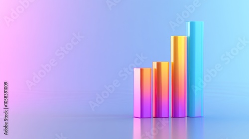 Colorful Bar Graph Representing Growth on Gradient Background