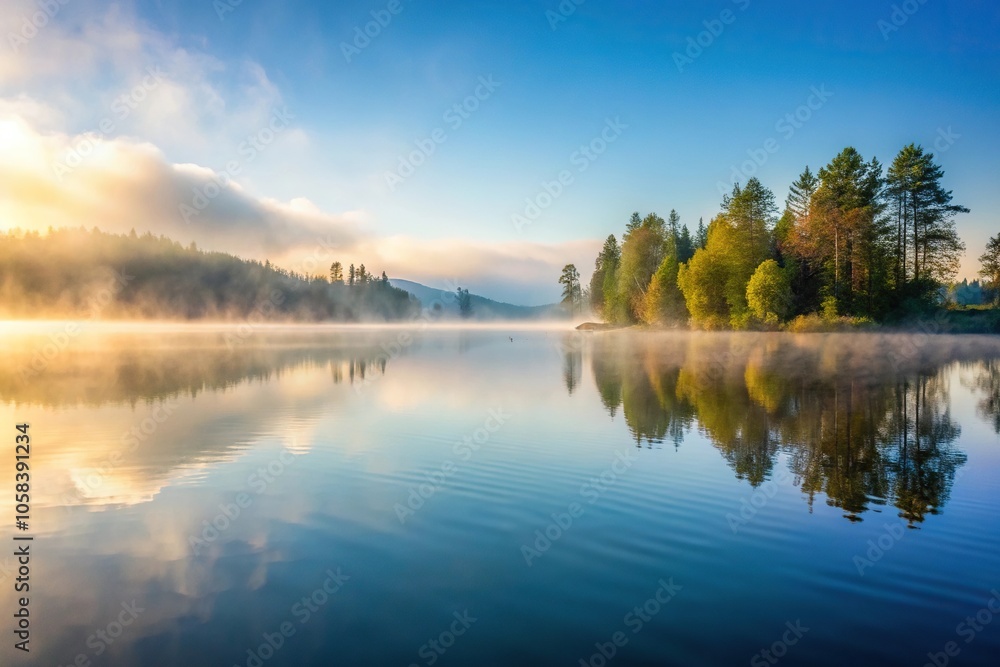 A misty morning with fog rolling in off the tranquil lake surface, nature, water, landscape, peaceful, serene A misty morning with fog rolling in off the tranquil lake surface, nature, water, landscape, peaceful, serene
