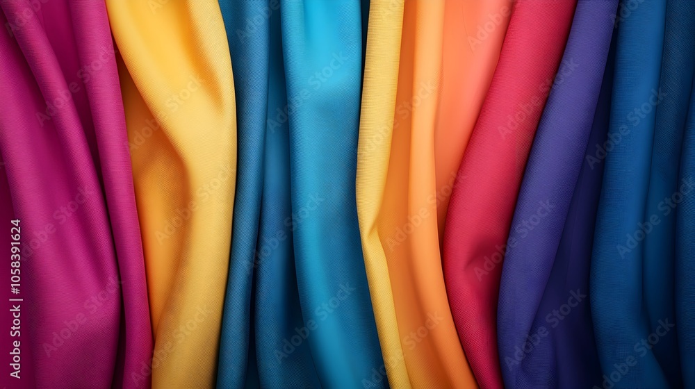 Colorful Fabric Flowing in the Wind Colorful Fabric Flowing in the Wind
