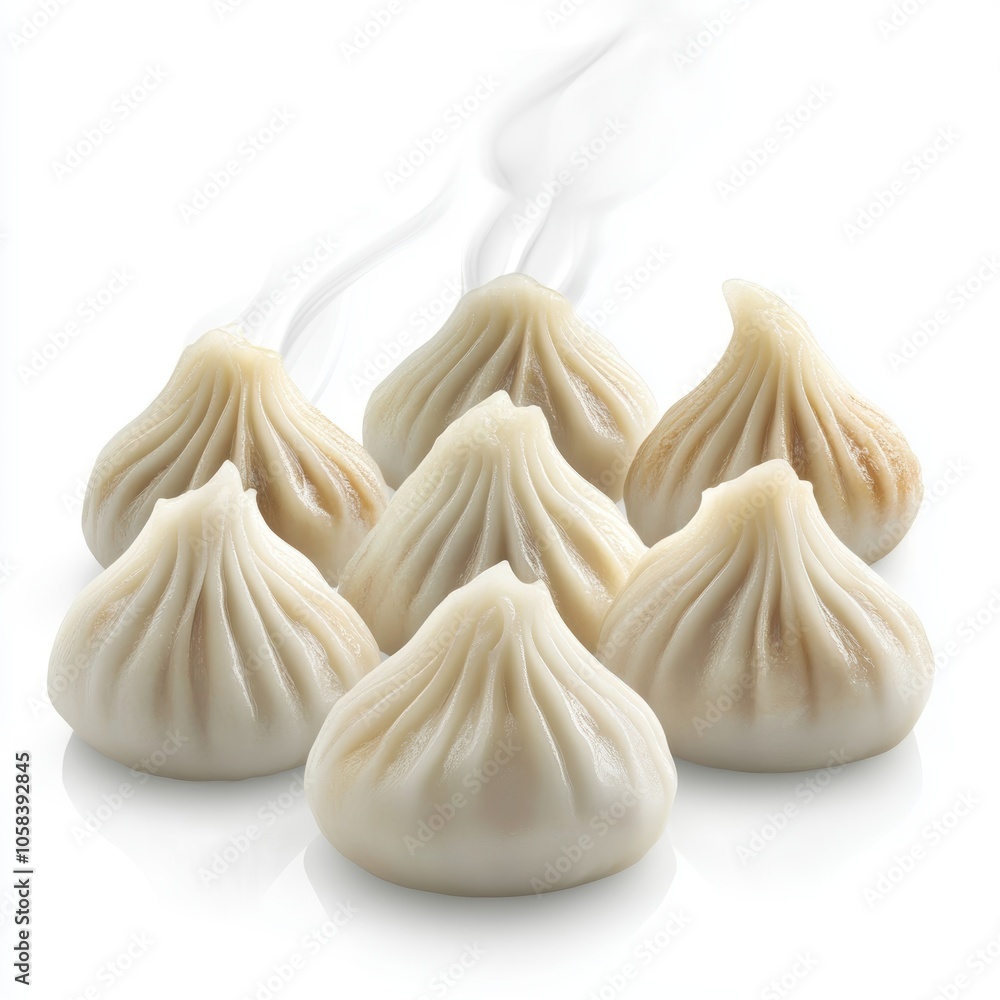 Fresh steamy modak dumpling isolated on a white background Fresh steamy modak dumpling isolated on a white background